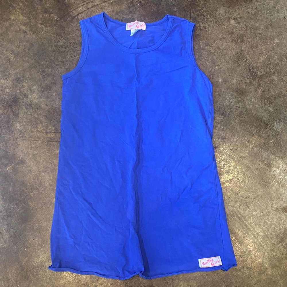 Ruffle Girl Women's Blue Sleeveless Top